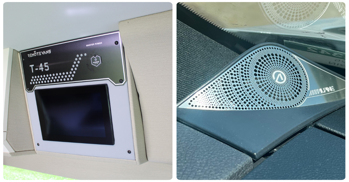 Left: Pennyworth, Right: Alpine Audio Speaker